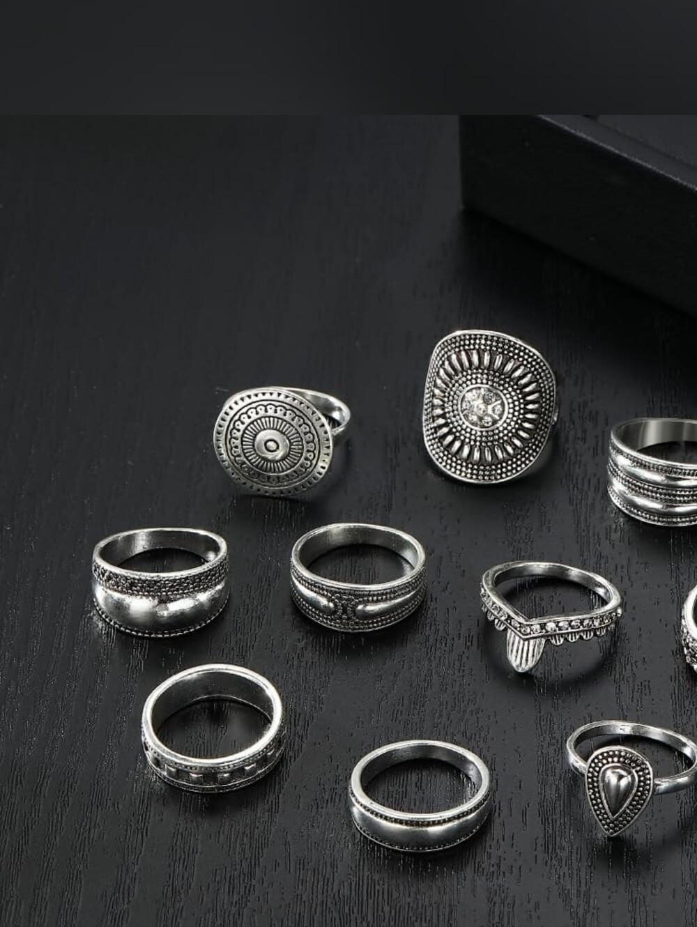 Stackable Rings Vintage Silver Rings Set - Picture 4 of 8
